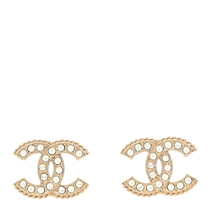 Chanel Crystal CC Earrings Gold 1 of 4
