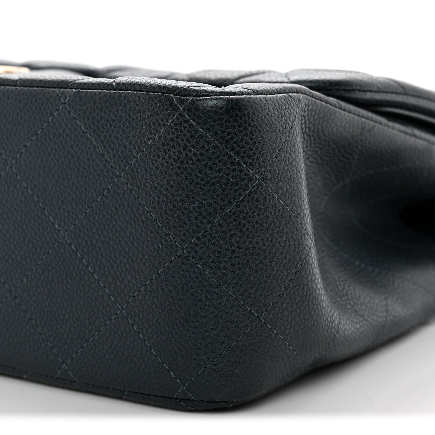 Chanel Metallic Caviar Quilted Jumbo Double Flap Dark Blue 10 of 15
