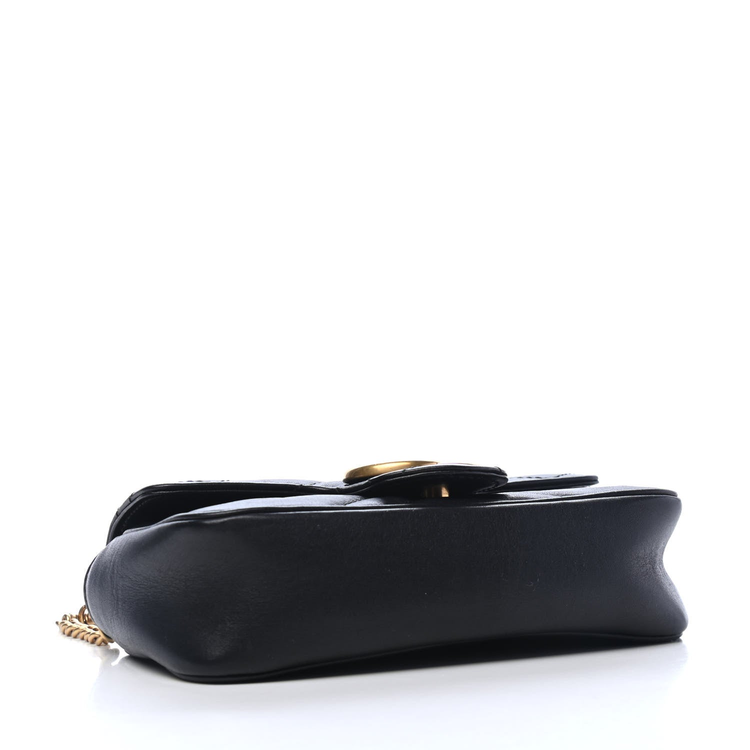 Gucci Calfskin Matelasse Super Mini GG Marmont Shoulder Bag Black 3 of 4
