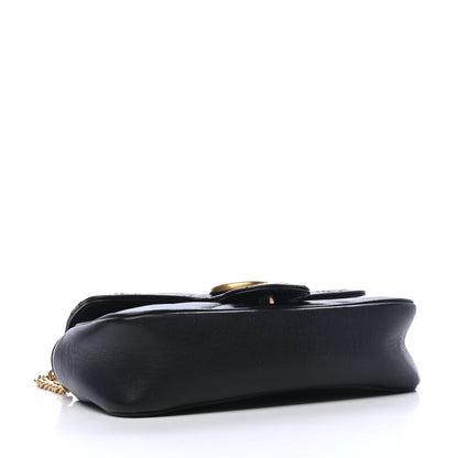 Gucci Calfskin Matelasse Super Mini GG Marmont Shoulder Bag Black 3 of 4