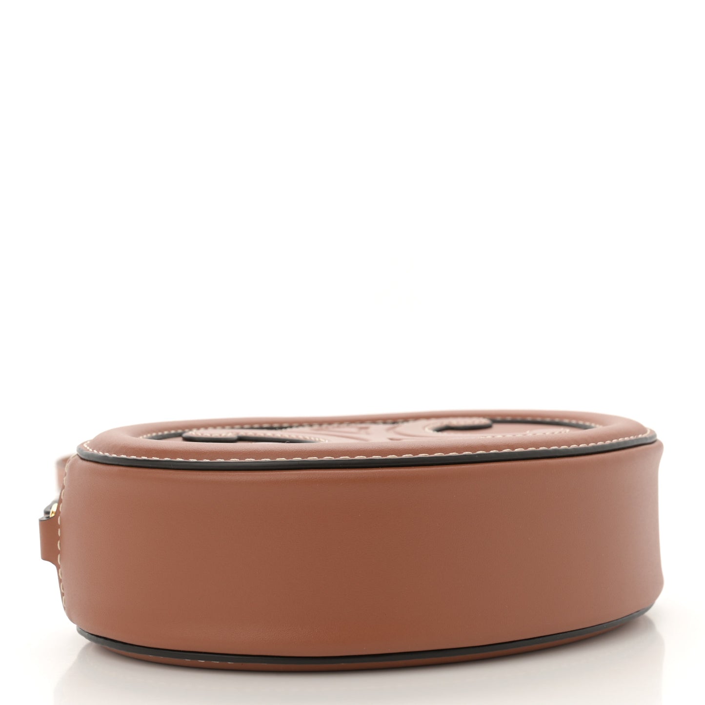 Smooth Calfskin Cuir Small Triomphe Oval Crossbody Purse Tan