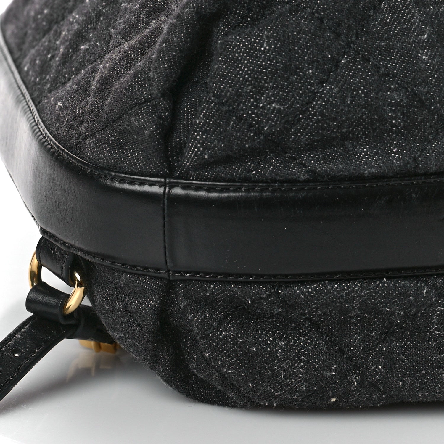 Chanel Denim Calfskin Quilted Backpack Dark Grey Black 8 of 10