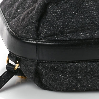 Chanel Denim Calfskin Quilted Backpack Dark Grey Black 8 of 10