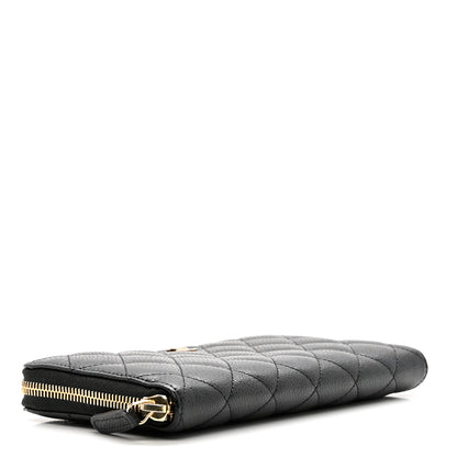 Chanel Caviar Quilted Large Gusset Zip Around Wallet Black 4 of 9