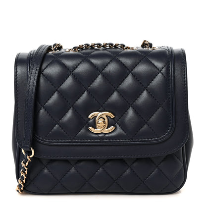 Chanel Lambskin Quilted Small Lovely Day Flap Dark Blue 1 of 11