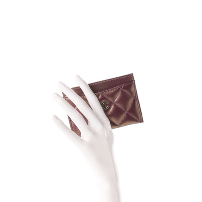 Chanel Iridescent Lambskin Quilted Card Holder Purple 2 of 9