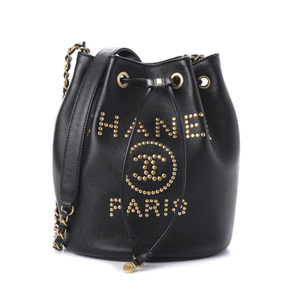 Chanel Caviar Deauville Drawstring Bucket Bag Black 1 of 10