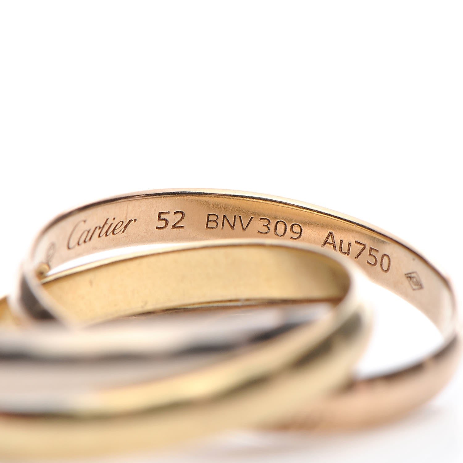Cartier 18K Pink Yellow White Gold Small Trinity Ring 52 6 3 of 6