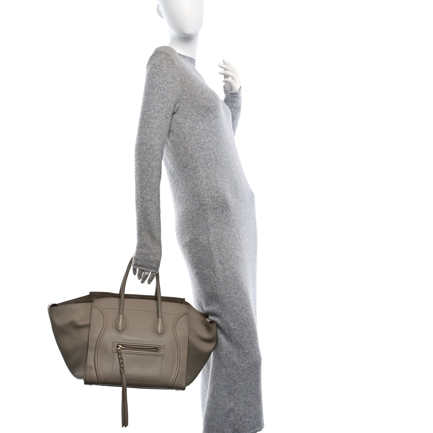 Smooth Calfskin Medium Phantom Luggage Taupe
