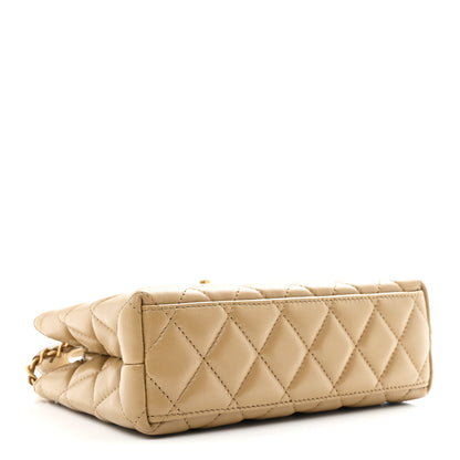 Chanel Shiny Aged Calfskin Quilted Nano Kelly Shopper Dark Beige 4 of 11