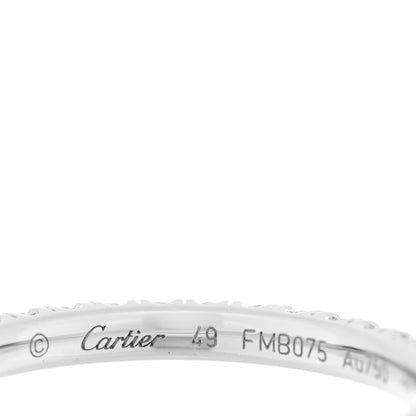 Cartier 18K White Gold Diamond 2mm Etincelle de Cartier Wedding Band Ring 49 4.75 4 of 5