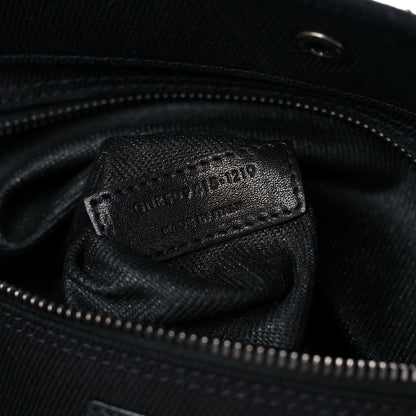 Saint Laurent Linen Calfskin Rive Gauche Tote Black 7 of 14