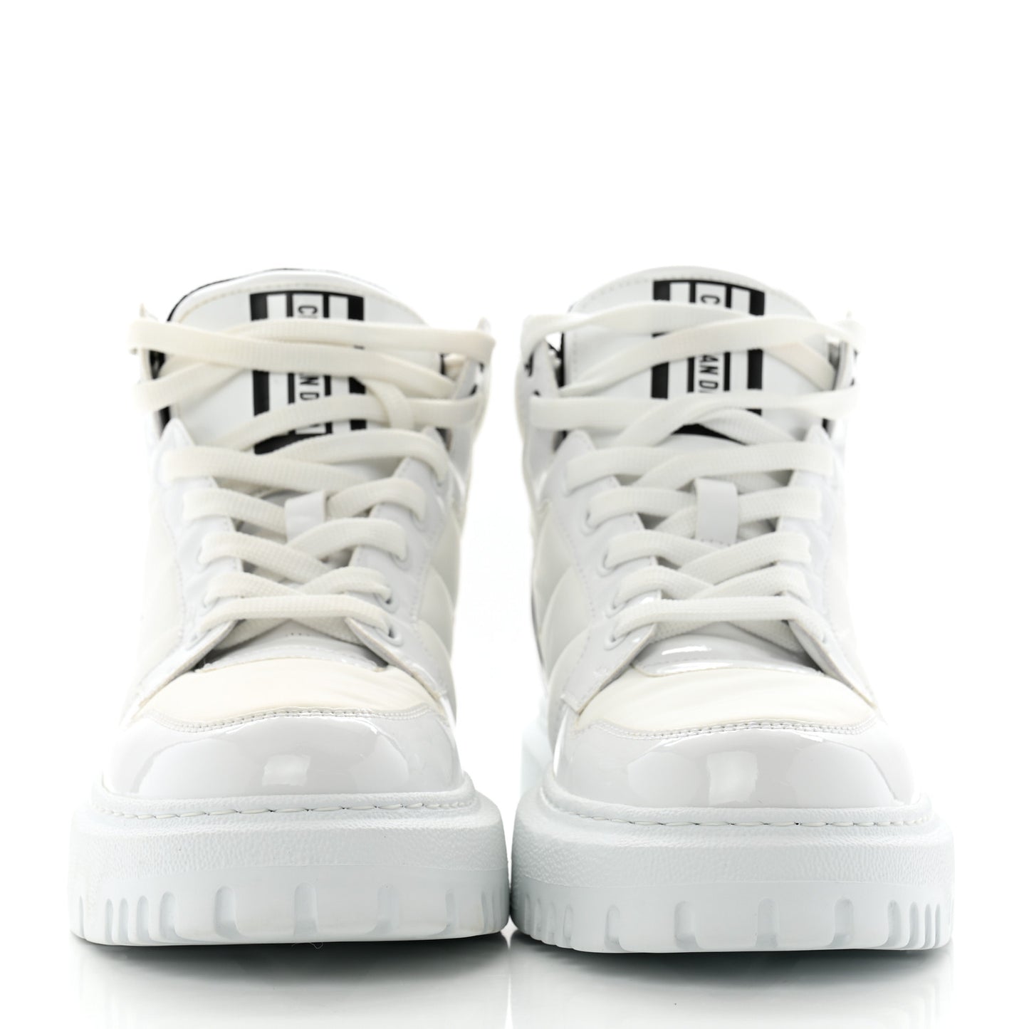 Nylon Fabric Womens D-Player High Top Sneakers 36 White Black