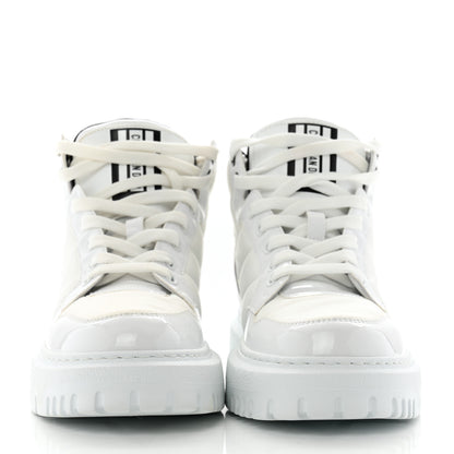 Christian Dior Nylon Fabric Womens D-Player High Top Sneakers 36 White Black 3 of 12