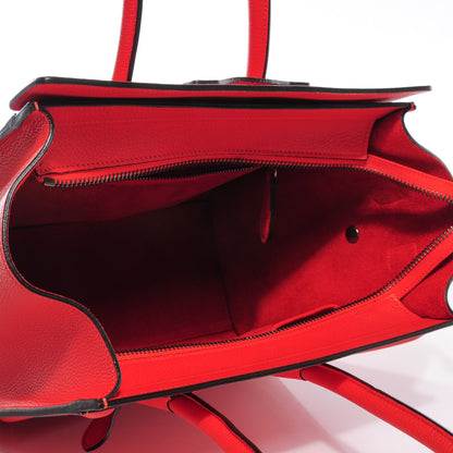 Celine Drummed Calfskin Micro Luggage Vermillion 5 of 8