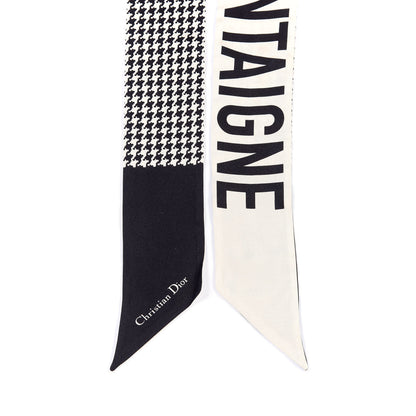 Christian Dior Silk 30 Montaigne Mitzah Scarf Black White 2 of 3
