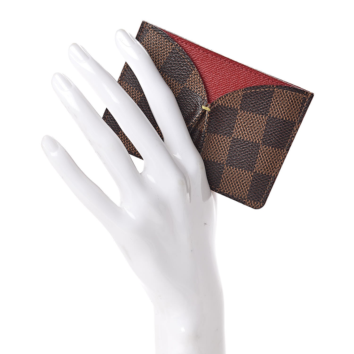 Louis Vuitton Damier Ebene Caissa Card Holder Cherry 2 of 8