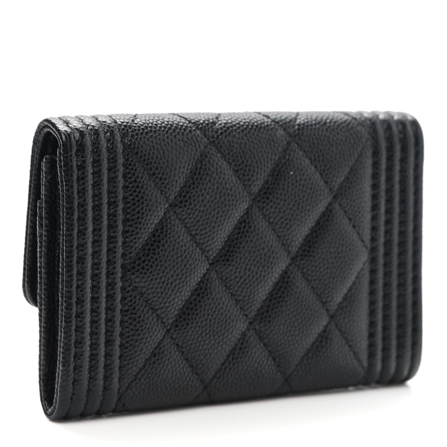 Chanel Caviar Quilted Boy Flap Card Holder Black 4 of 9
