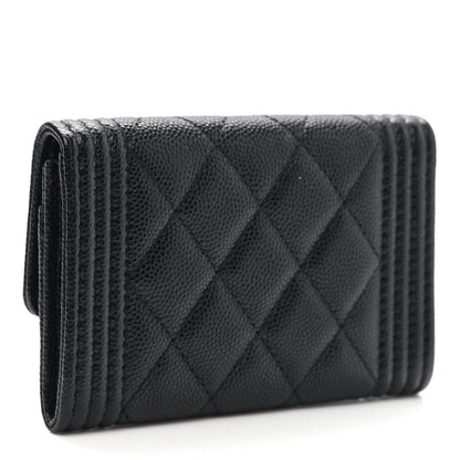 Chanel Caviar Quilted Boy Flap Card Holder Black 4 of 9