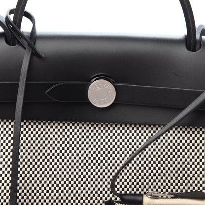 Hermes Vache Hunter Criss Viking Herbag Zip Retourne 31 PM Ecru Black 7 of 9