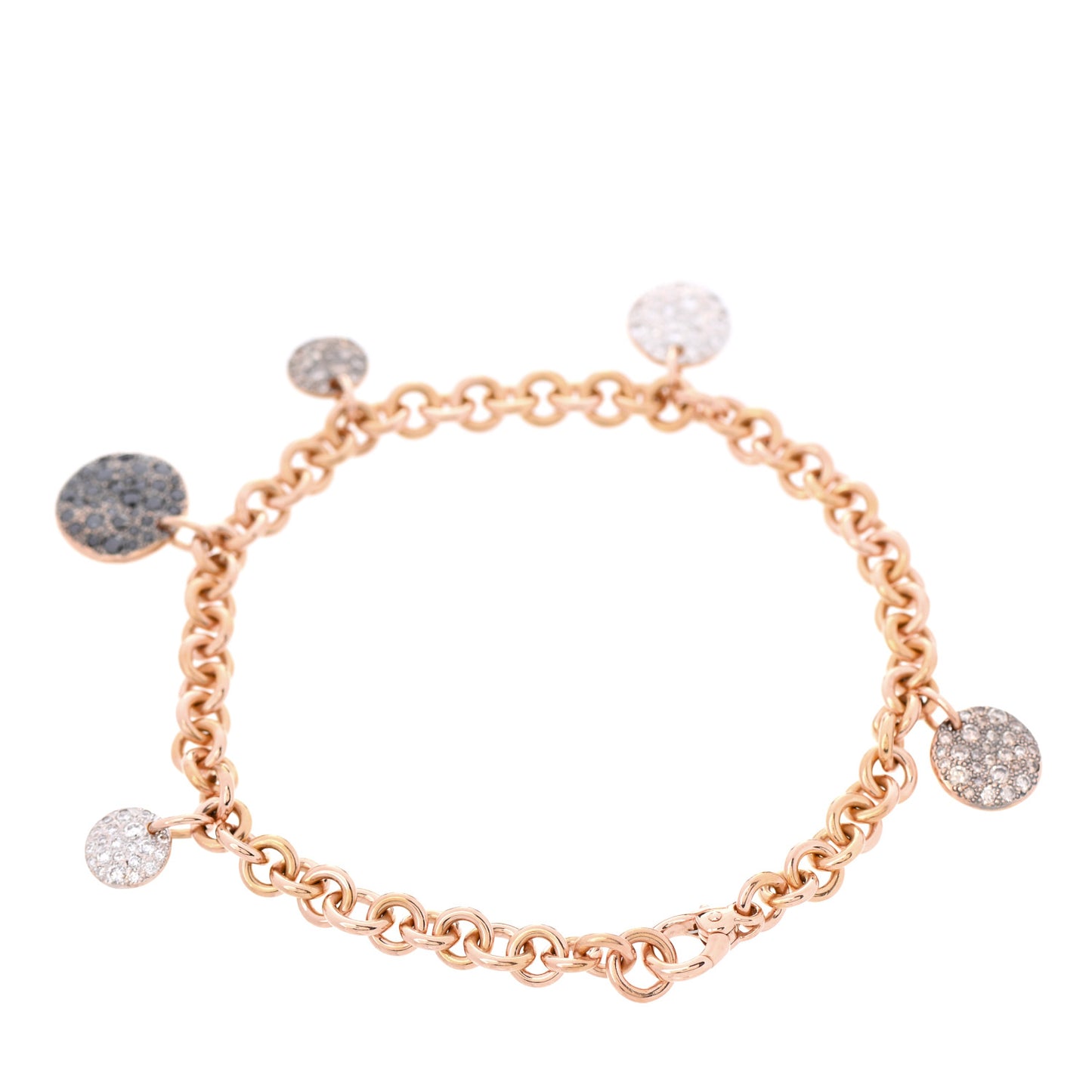 18K Rose Gold White Brown Black Diamond Sabbia Bracelet