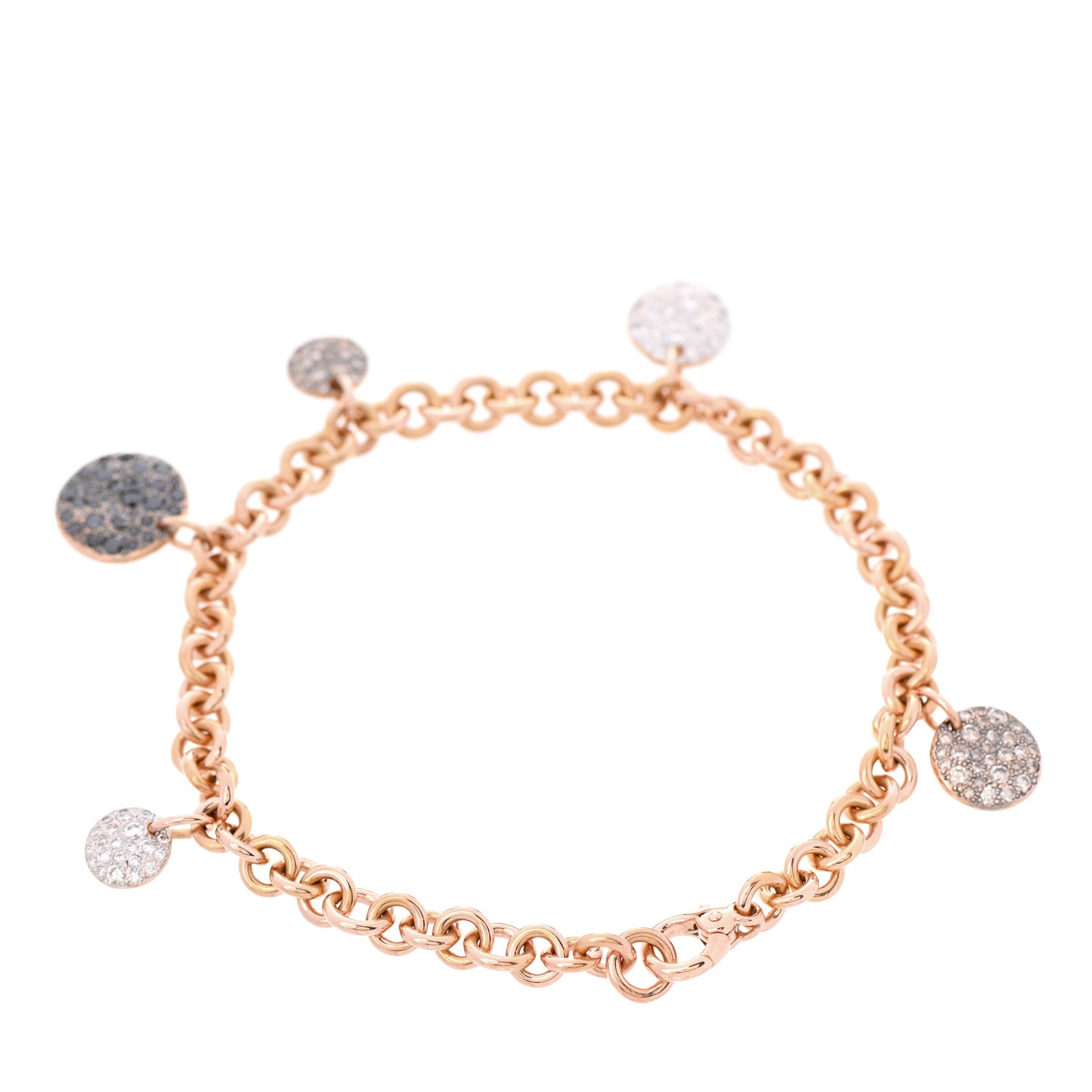 Pomellato 18K Rose Gold White Brown Black Diamond Sabbia Bracelet 2 of 4