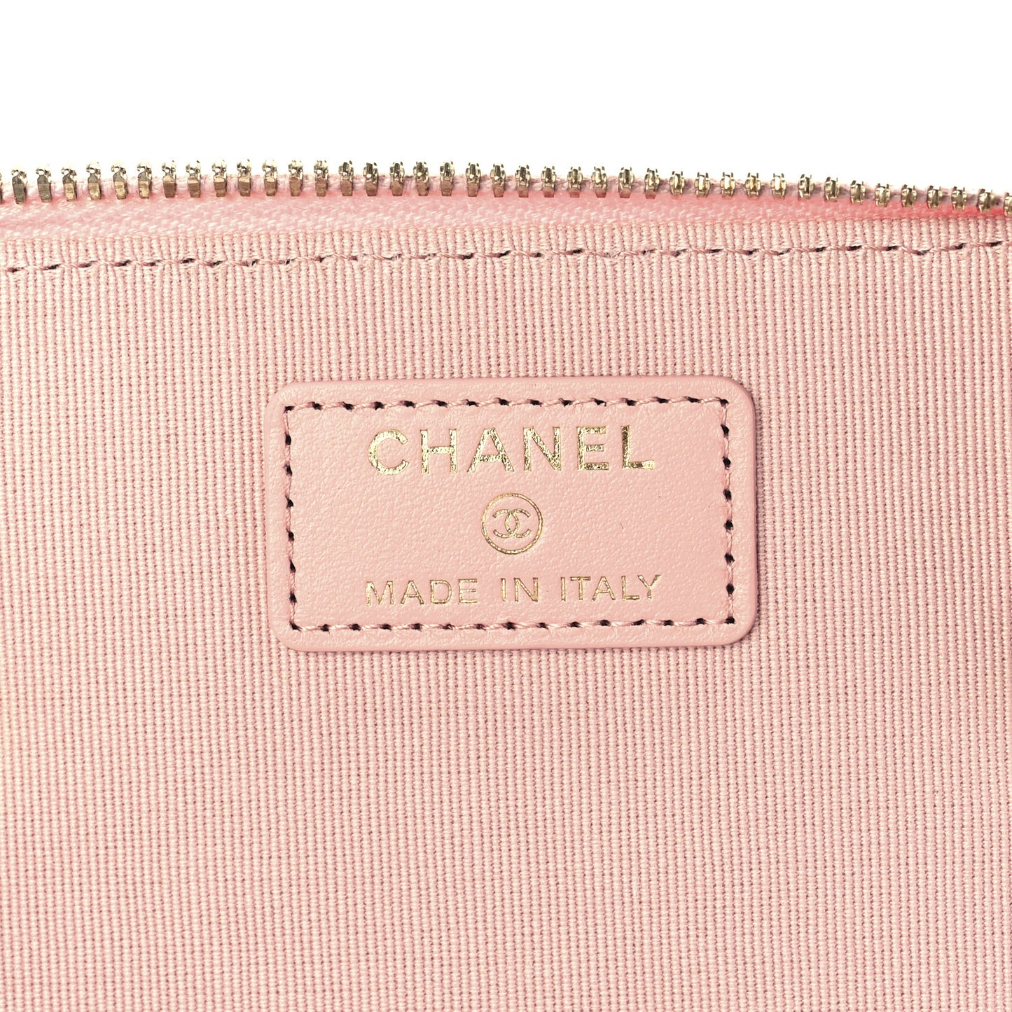 Caviar Quilted Small Vanity Case With Chain Pink