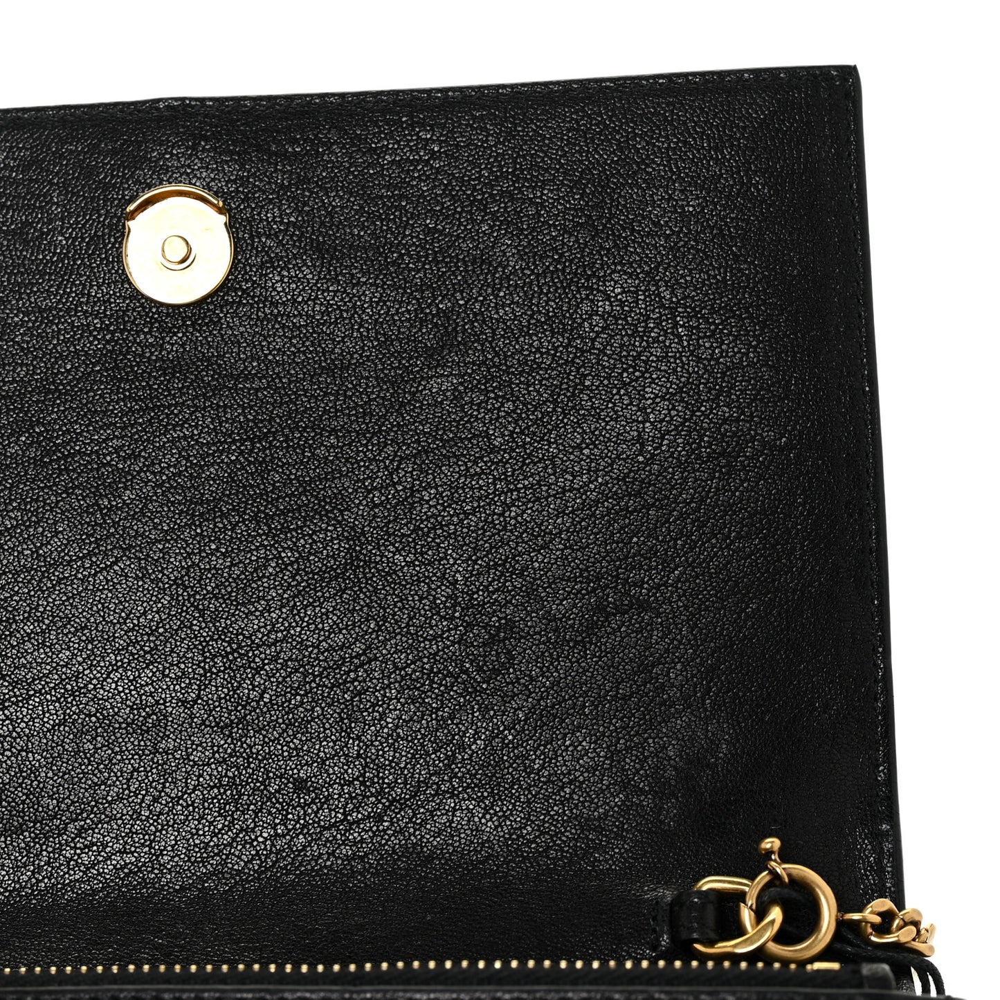 Smooth Calfskin Classic Monogram Kate Heart Tassel Heart Chain Wallet Black