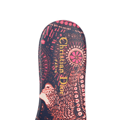 Christian Dior Canvas Embroidered Animals Dway Mules Slide Sandals 37 Deep Blue Fuchsia 11 of 18