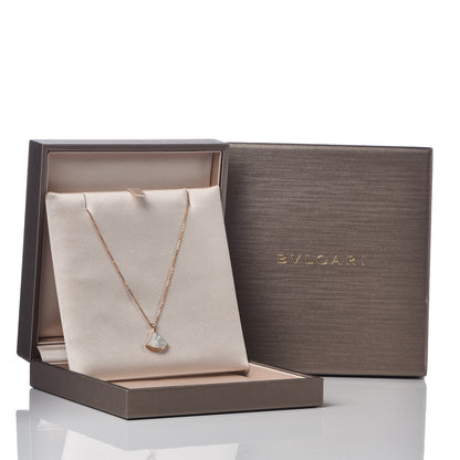 Bulgari 18K Rose Gold Diamond Mother of Pearl Small Divas' Dream Pendant Necklace 9 of 9
