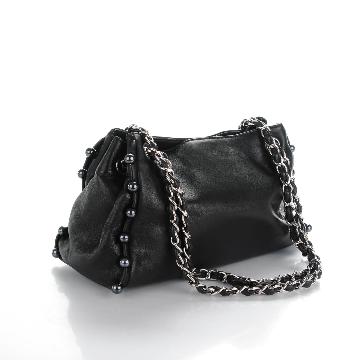 Chanel Lambskin Pearl Obsession Tote Black 3 of 7