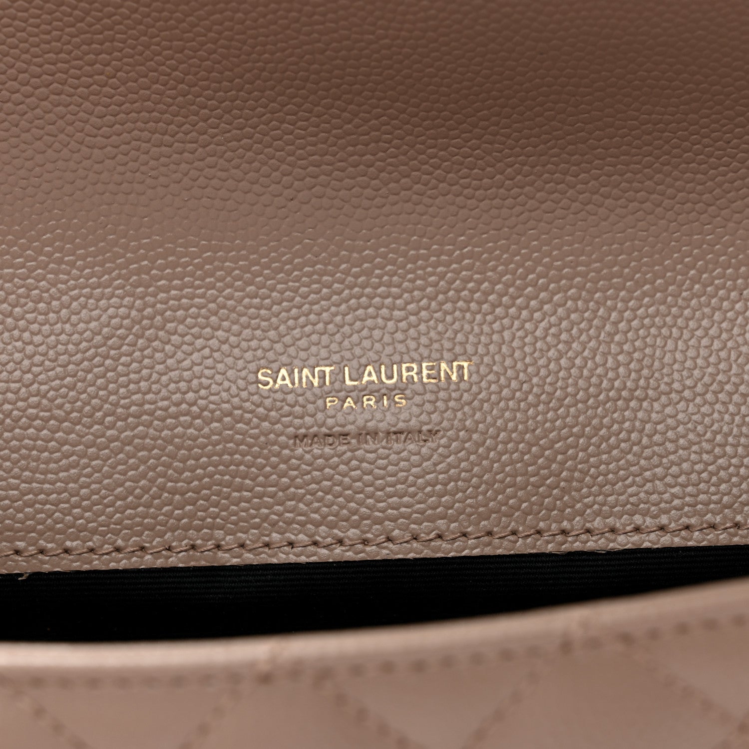 Saint Laurent Grain De Poudre Textured Mixed Matelasse Triquilt Monogram Clutch Dark Beige 6 of 9