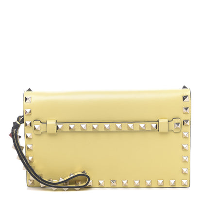 Valentino Garavani Nappa Small Rockstud Wristlet Clutch Light Yellow 1 of 12