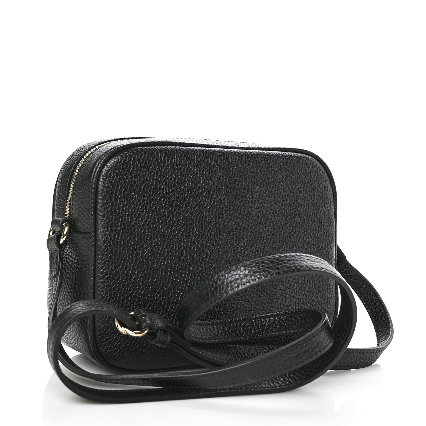 Pebbled Calfskin Small Soho Disco Bag Black