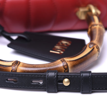Gucci Calfskin Bamboo Trapuntata Queen Margaret Top Handle Bag Blue Agata Hibiscus Red Mystic White Sugar Pink 14 of 20