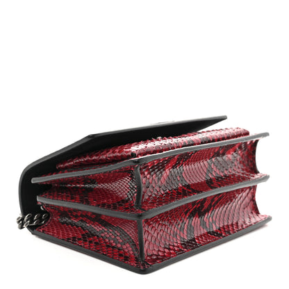 Saint Laurent Snakeskin Small Monogram Sunset Red 4 of 10