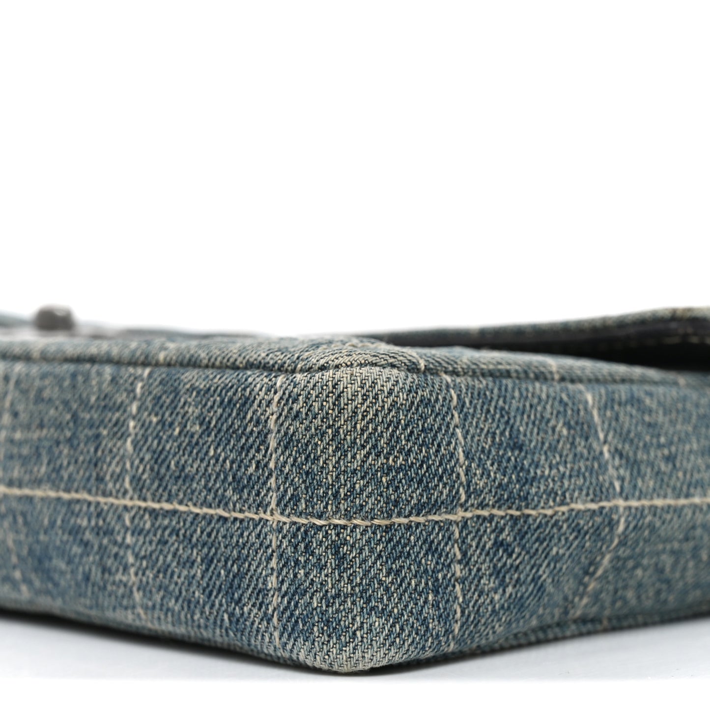 Denim Chocolate Bar Quilted East West Flap