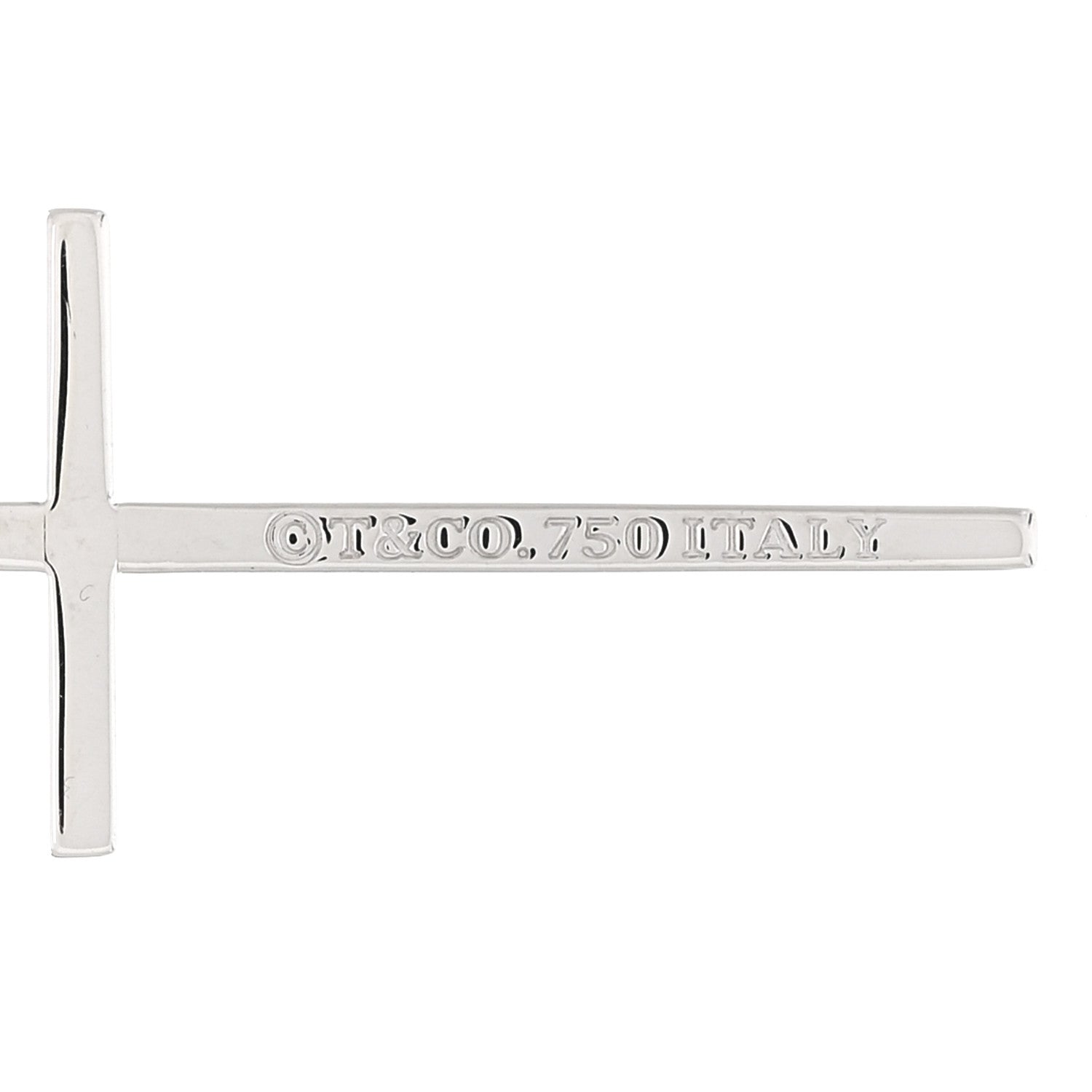 Tiffany 18K White Gold Metro Cross Pendant Necklace 4 of 4