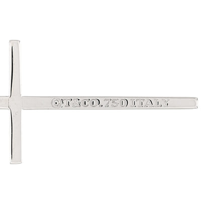 Tiffany 18K White Gold Metro Cross Pendant Necklace 4 of 4