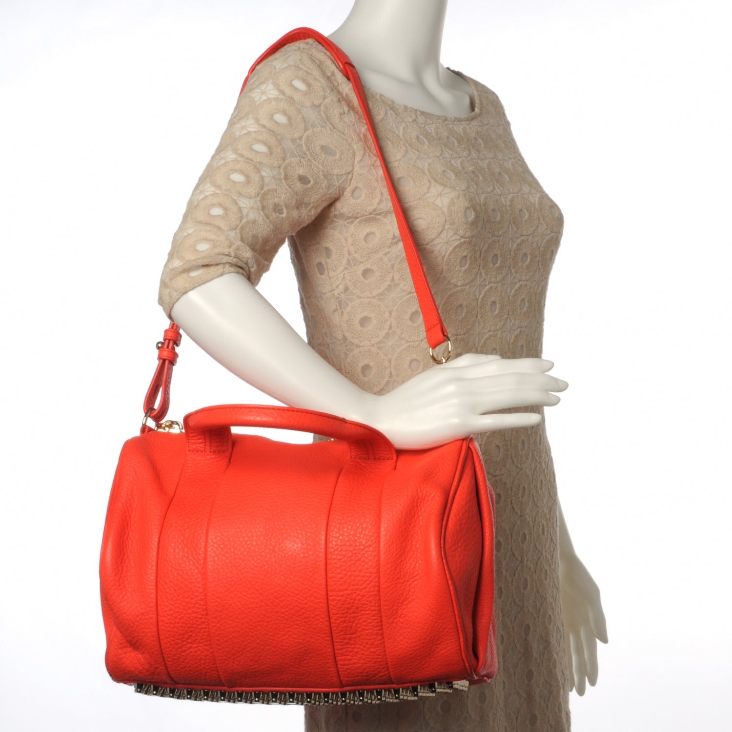 Alexander Wang Leather Rocco Neon Orange 2 of 7