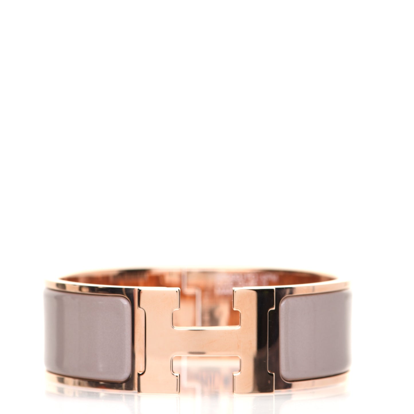 Enamel Wide Clic Clac H Bracelet PM Marron Glace