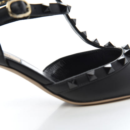 Valentino Garavani Calfskin Lacquered Monochrome Rockstud Ankle Strap 65mm Pumps 36 Black 11 of 13