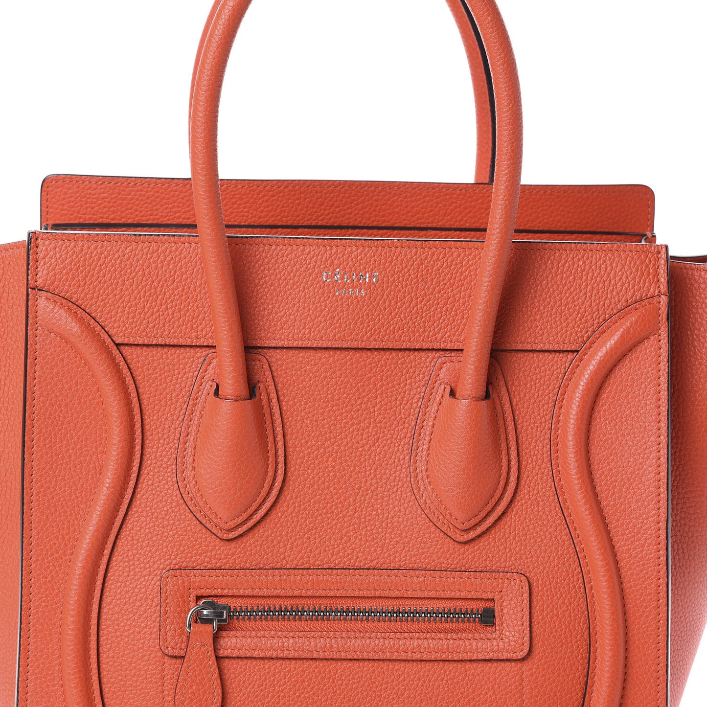 Drummed Calfskin Micro Luggage Vermillion