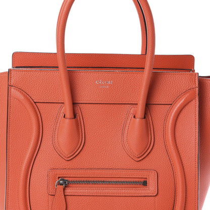 Celine Drummed Calfskin Micro Luggage Vermillion 7 of 9