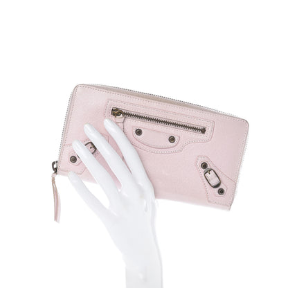 Balenciaga Agneau Classic Hardware Continental Zip Around Wallet Rose Poudre 2 of 15