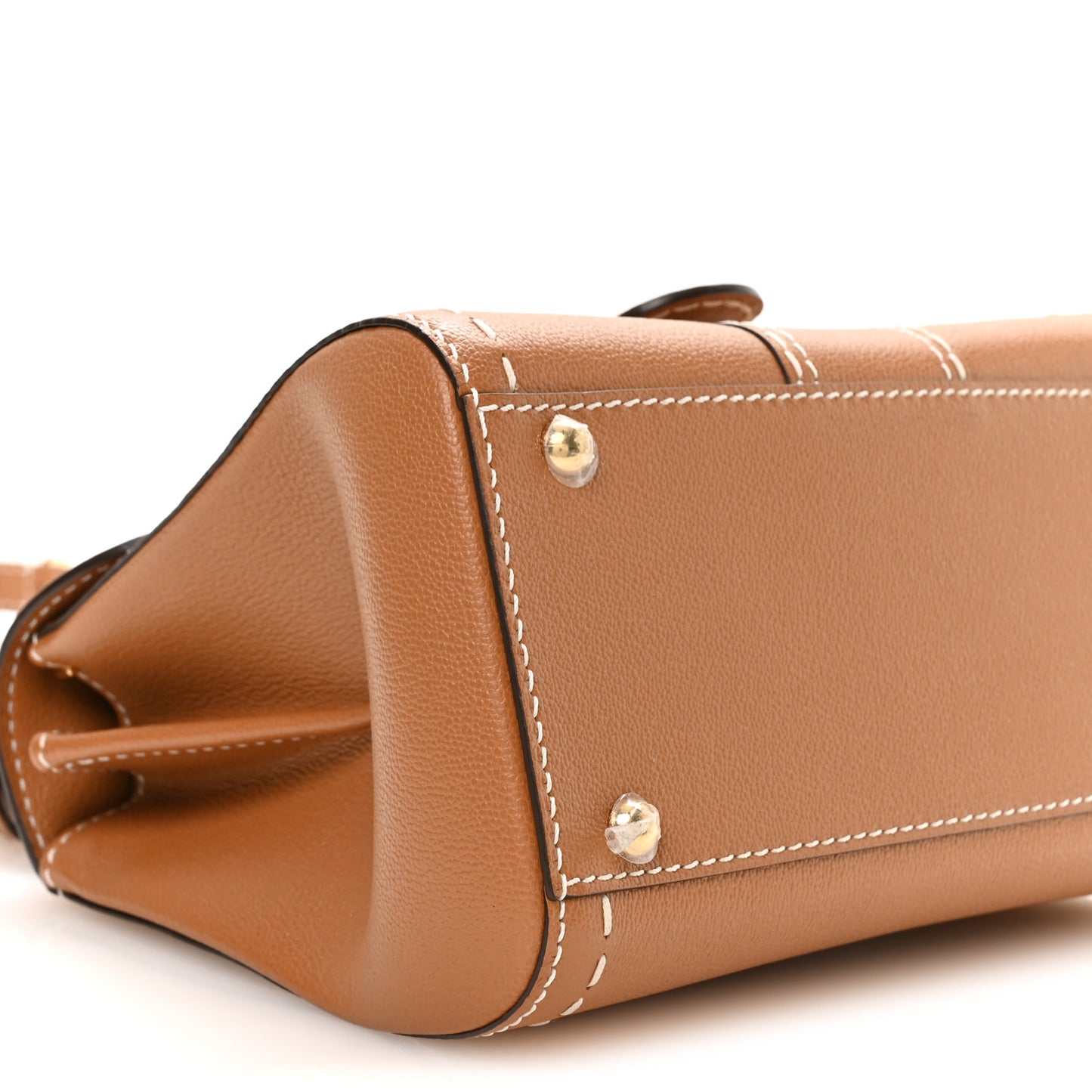Grained Rodeo Calfskin Surpique Mini Brillant Satchel Vegetal Ivory