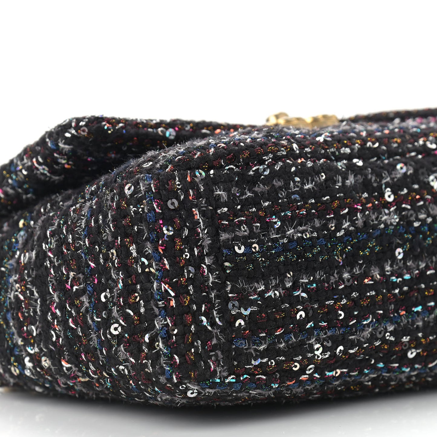 Tweed Sequin Quilted Medium Chanel 19 Flap Black Multicolor