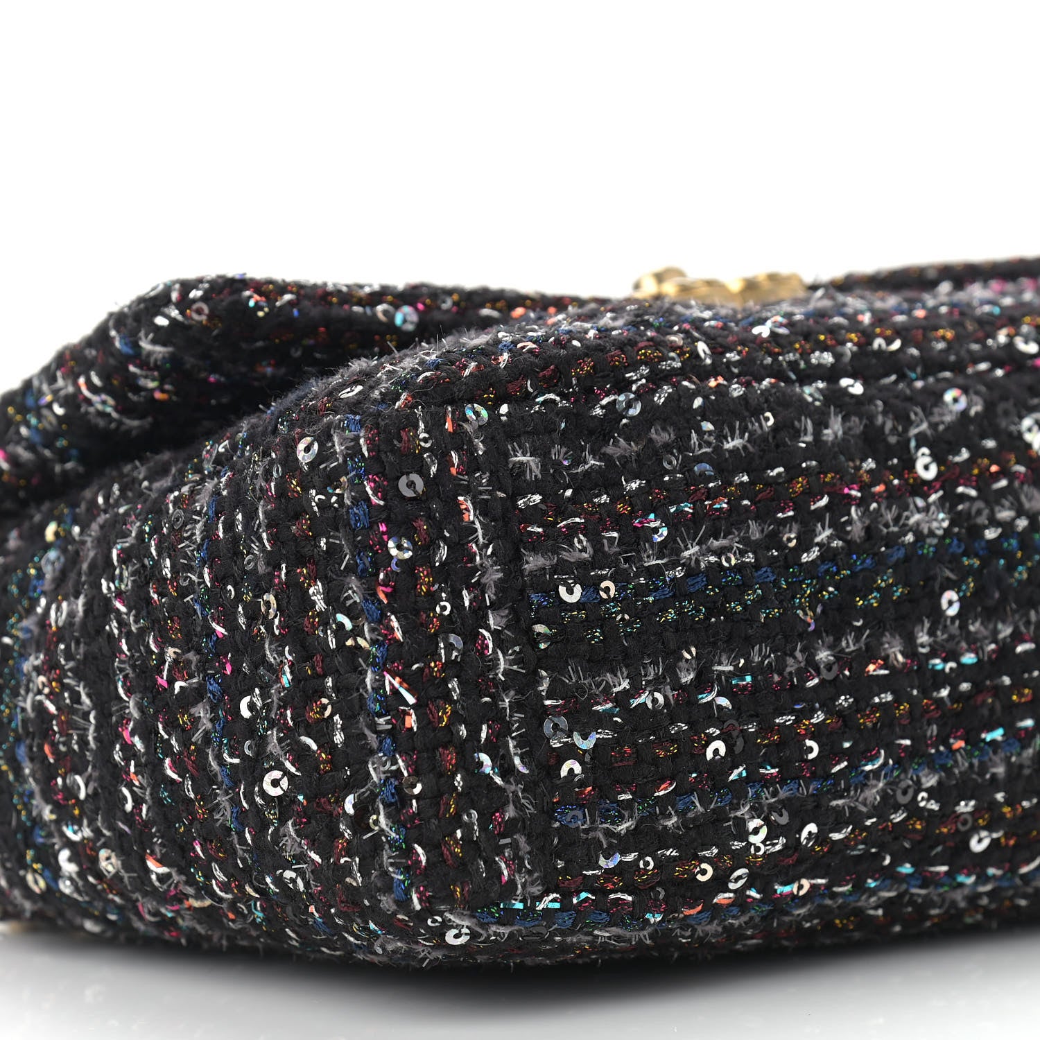 Chanel Tweed Sequin Quilted Medium Chanel 19 Flap Black Multicolor 9 of 12