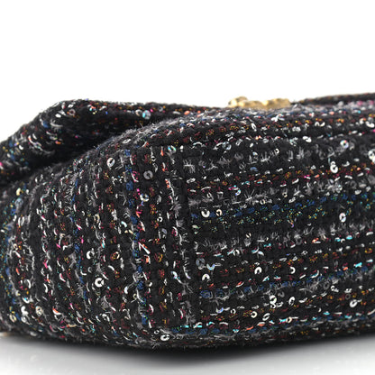 Chanel Tweed Sequin Quilted Medium Chanel 19 Flap Black Multicolor 9 of 12