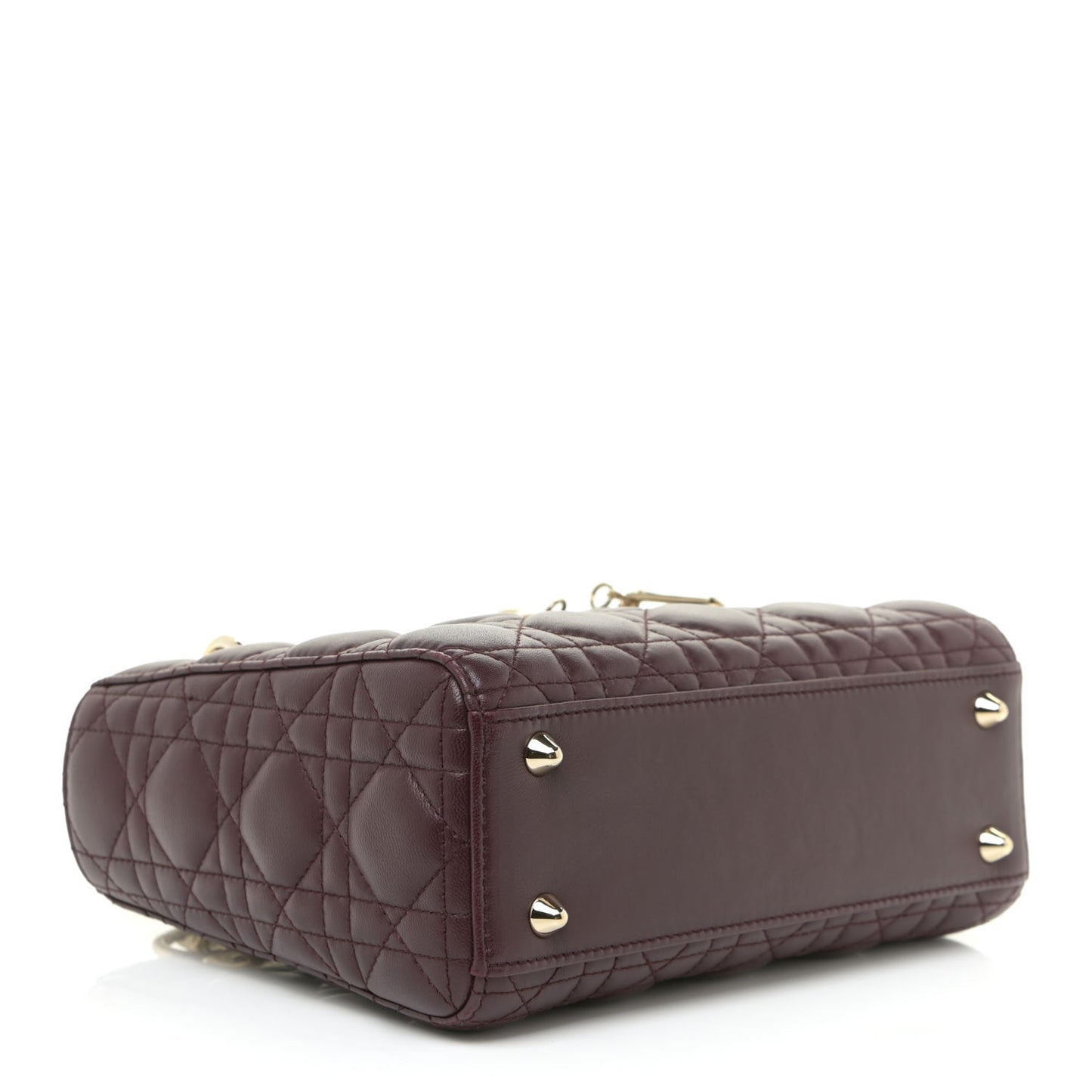 Lambskin Cannage Small Lucky Badges My Lady Dior Burgundy